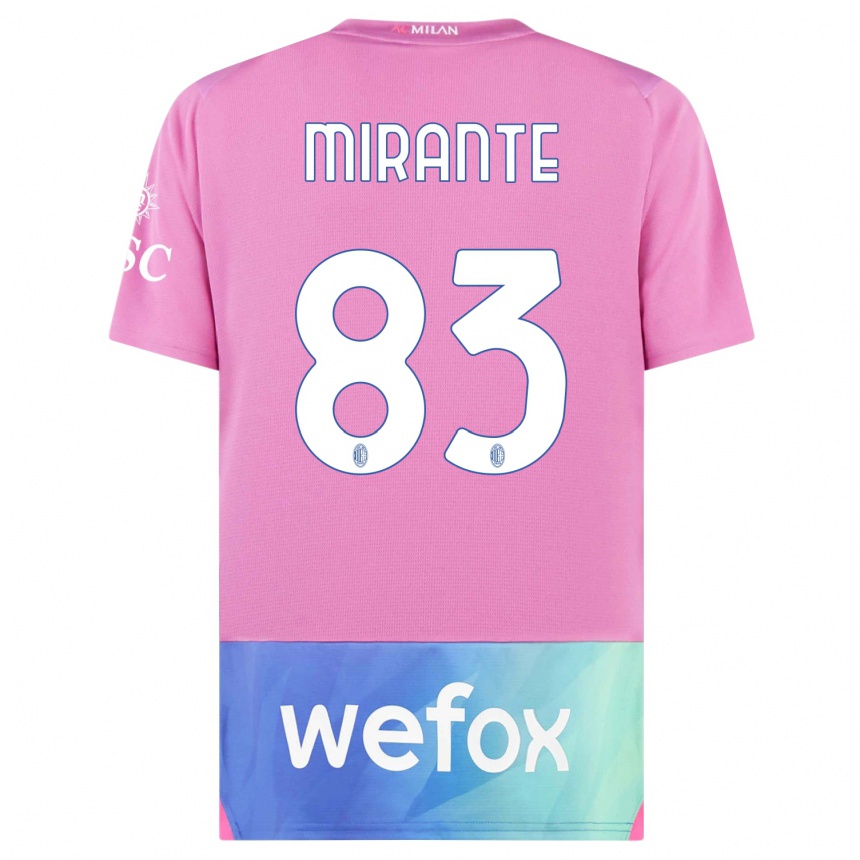 Mujer Fútbol Camiseta Antonio Mirante #83 Rosado Morado Equipación Tercera 2023/24 Perú