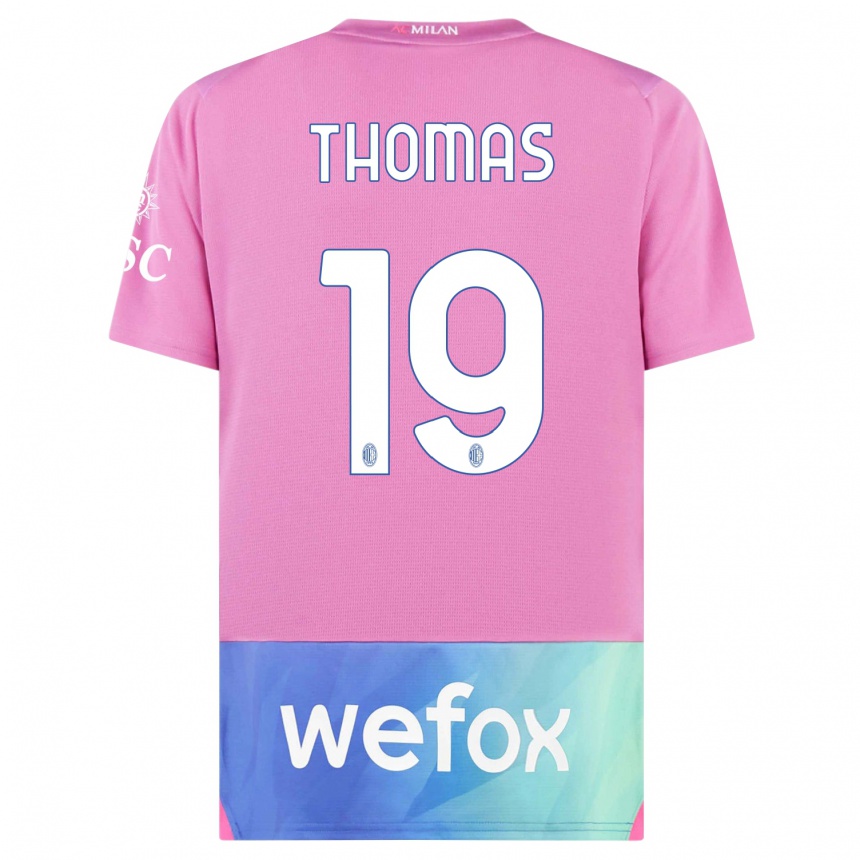 Mujer Fútbol Camiseta Lindsey Thomas #19 Rosado Morado Equipación Tercera 2023/24 Perú