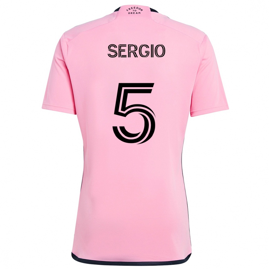 Niño Fútbol Camiseta Sergio Busquets #5 Rosa 1ª Equipación 2024/25 Perú