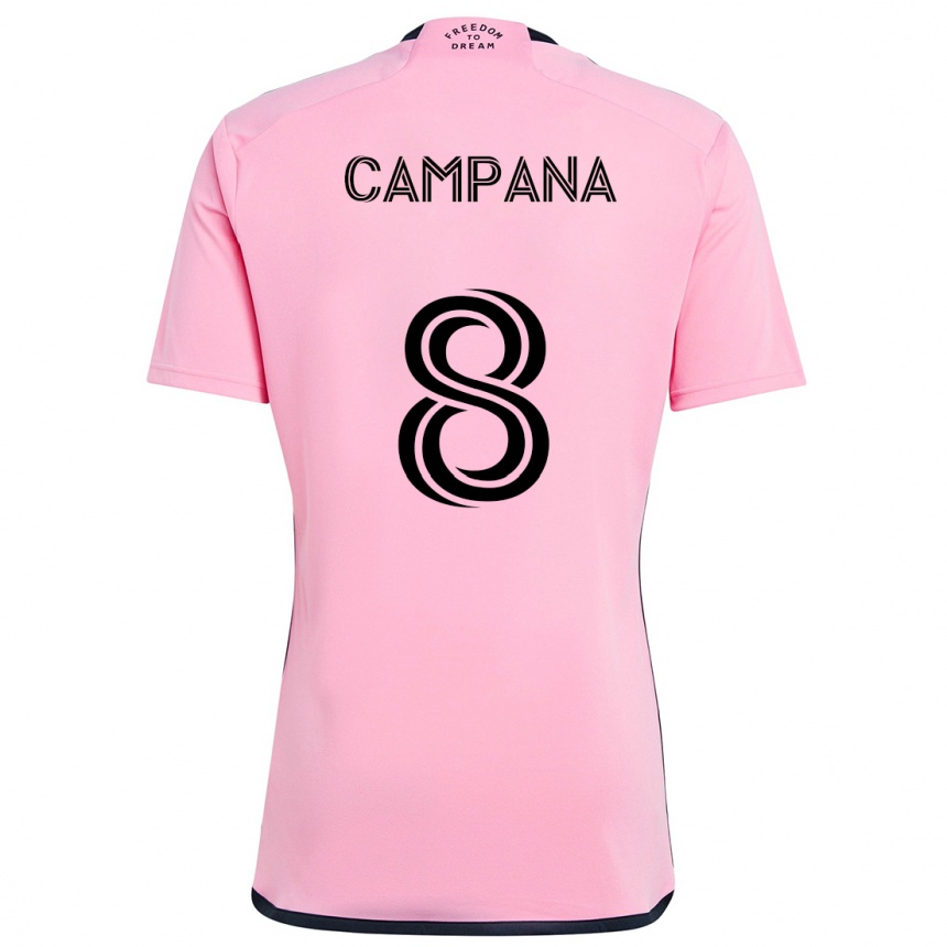 Niño Fútbol Camiseta Leonardo Campana #8 Rosa 1ª Equipación 2024/25 Perú