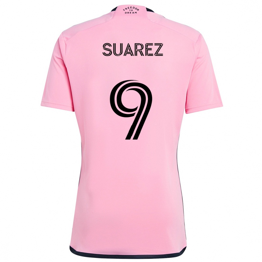 Niño Fútbol Camiseta Luis Suárez #9 Rosa 1ª Equipación 2024/25 Perú