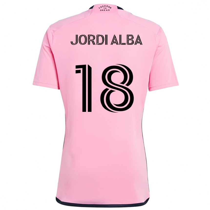 Niño Fútbol Camiseta Jordi Alba #18 Rosa 1ª Equipación 2024/25 Perú