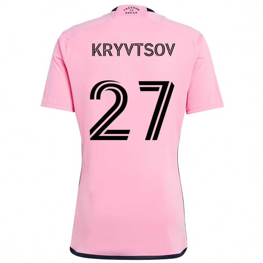 Niño Fútbol Camiseta Sergiy Kryvtsov #27 Rosa 1ª Equipación 2024/25 Perú