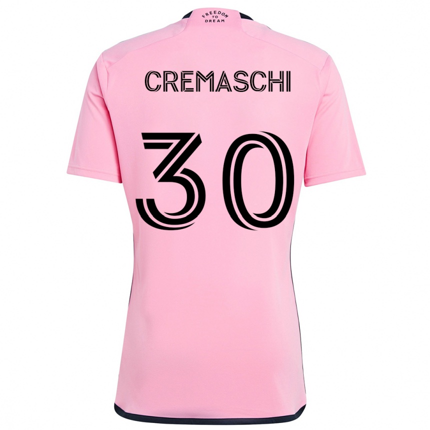 Niño Fútbol Camiseta Benja Cremaschi #30 Rosa 1ª Equipación 2024/25 Perú