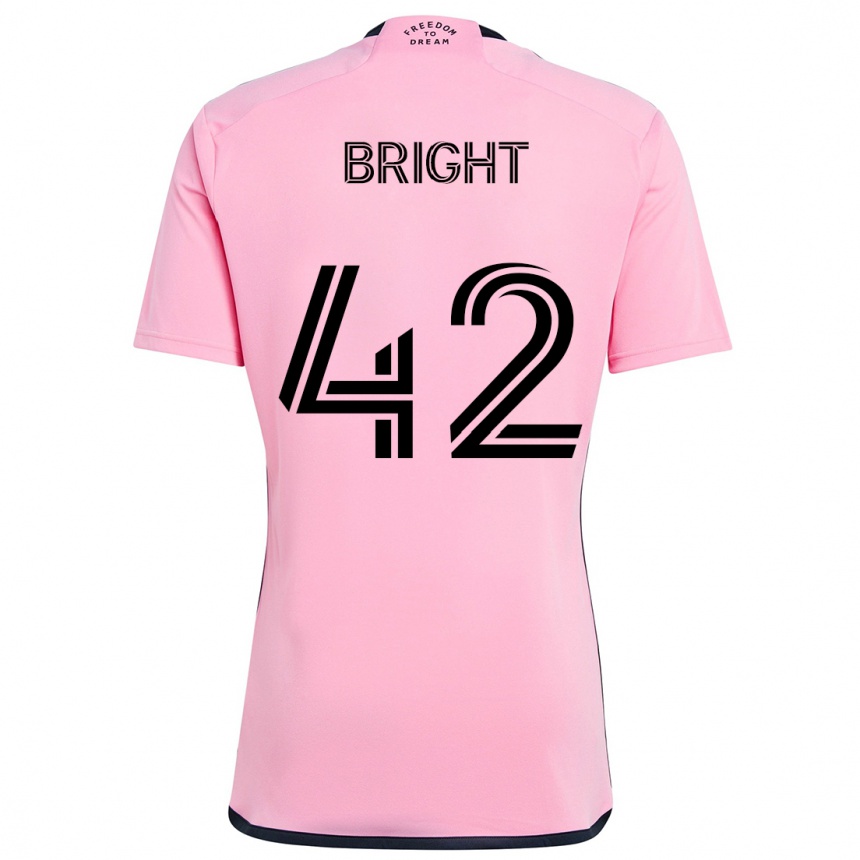 Niño Fútbol Camiseta Yannick Bright #42 Rosa 1ª Equipación 2024/25 Perú