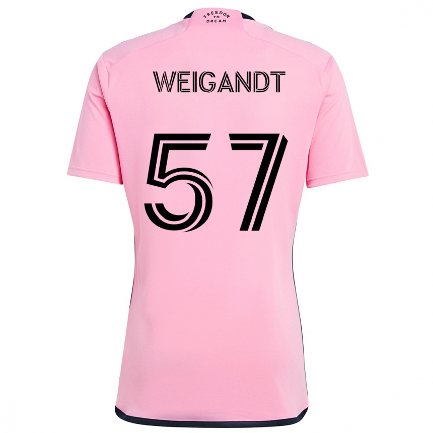 Niño Fútbol Camiseta Marcelo Weigandt #57 Rosa 1ª Equipación 2024/25 Perú