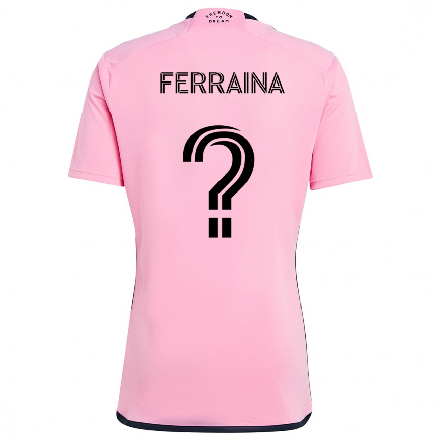 Niño Fútbol Camiseta Giovanni Ferraina #0 Rosa 1ª Equipación 2024/25 Perú