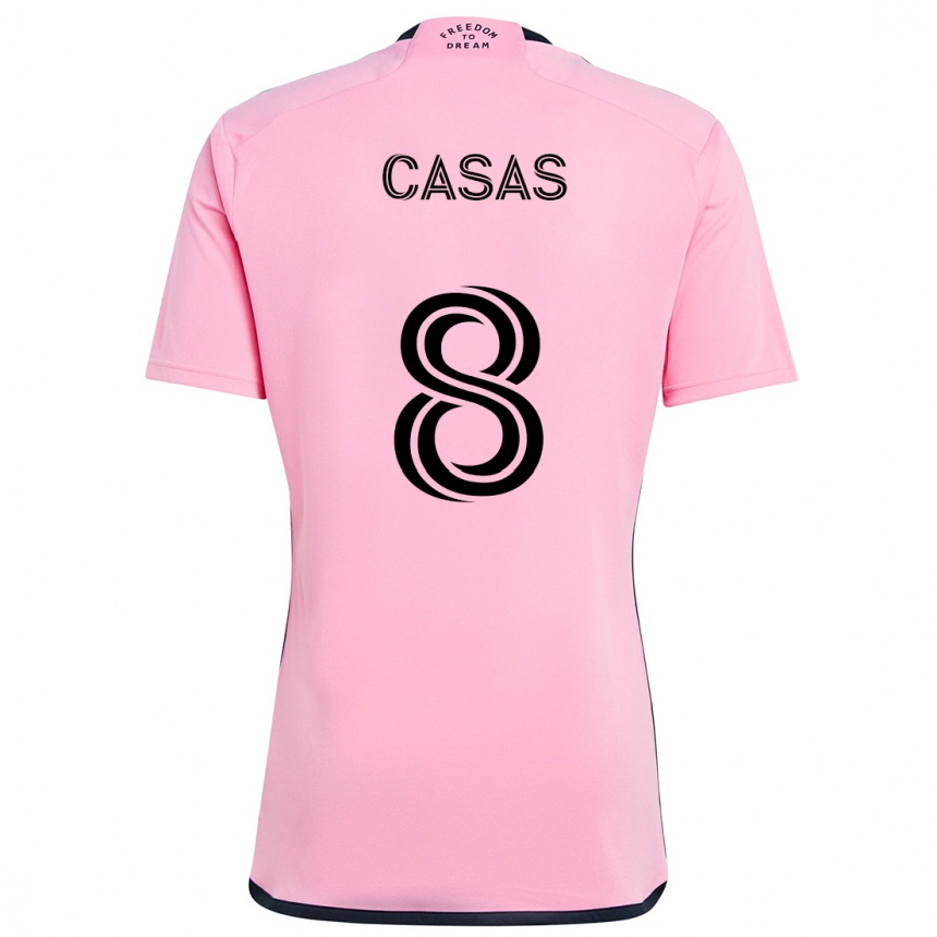 Niño Fútbol Camiseta Pep Casas #8 Rosa 1ª Equipación 2024/25 Perú