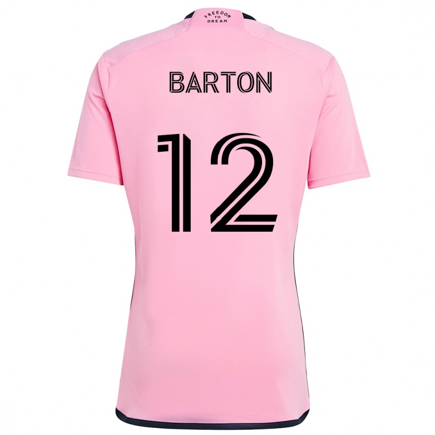 Niño Fútbol Camiseta Tye Barton #12 Rosa 1ª Equipación 2024/25 Perú