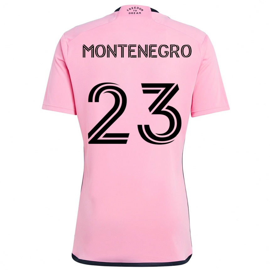 Niño Fútbol Camiseta Ricardo Montenegro #23 Rosa 1ª Equipación 2024/25 Perú