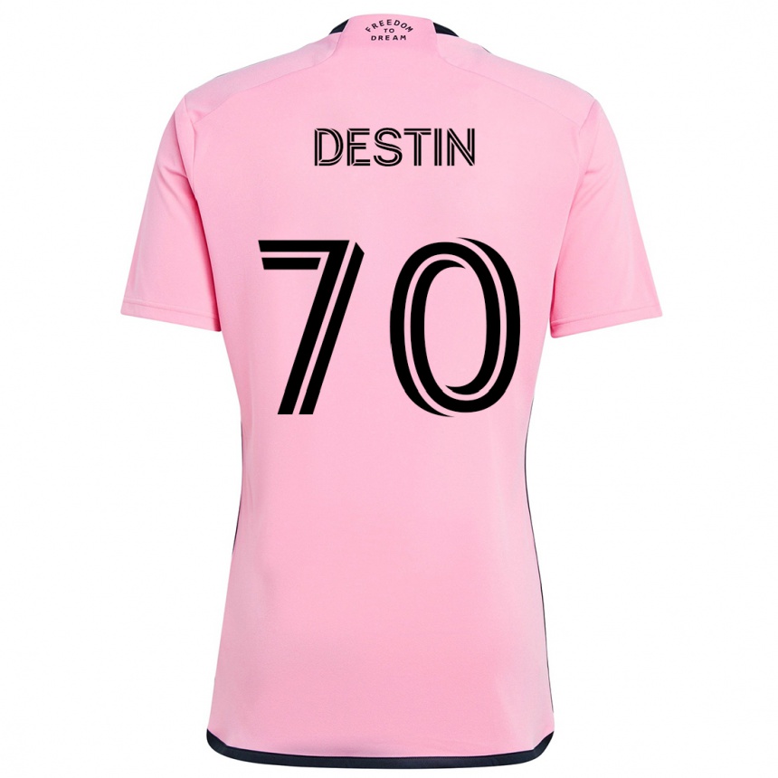 Niño Fútbol Camiseta Bryan Destin #70 Rosa 1ª Equipación 2024/25 Perú