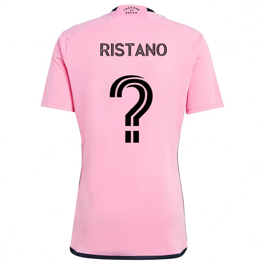 Niño Fútbol Camiseta Alejo Ristano #0 Rosa 1ª Equipación 2024/25 Perú