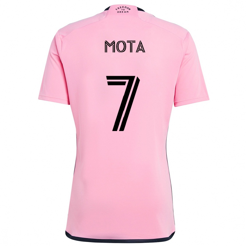 Niño Fútbol Camiseta Jean Mota #7 Rosa 1ª Equipación 2024/25 Perú