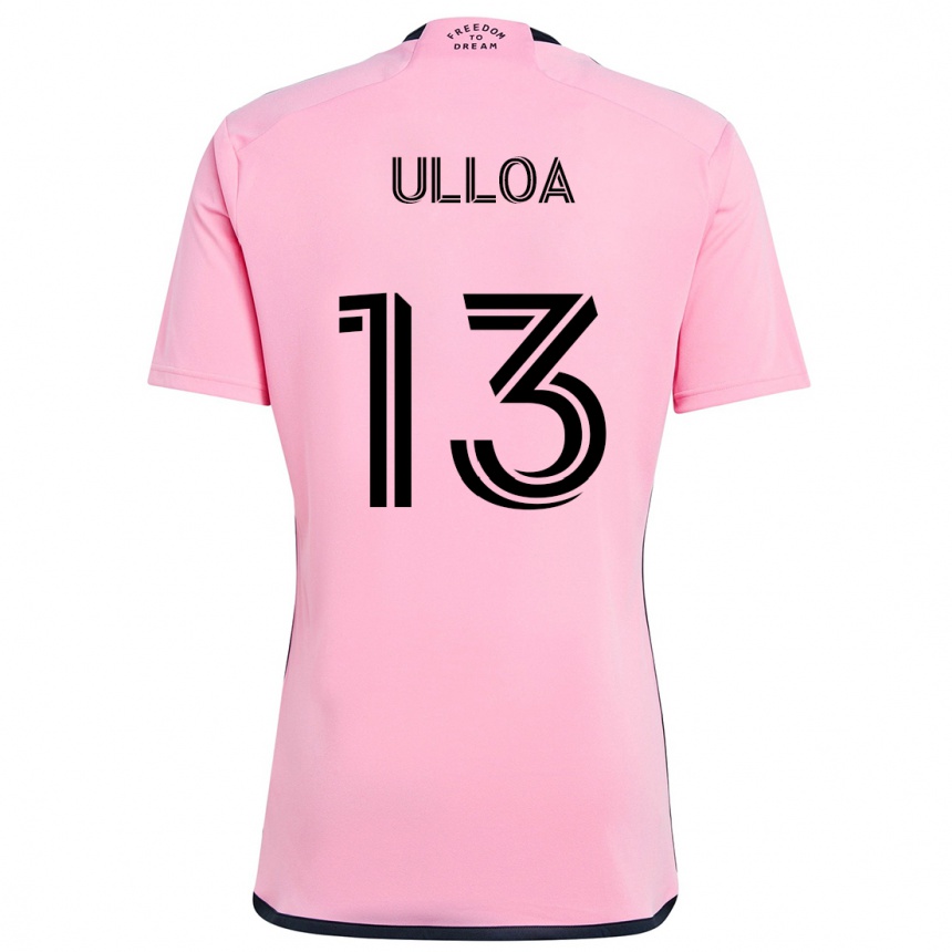 Niño Fútbol Camiseta Víctor Ulloa #13 Rosa 1ª Equipación 2024/25 Perú