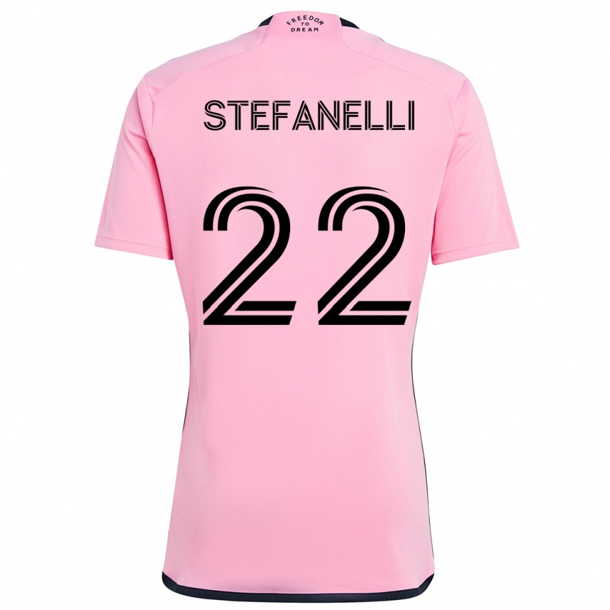 Niño Fútbol Camiseta Nicolás Stefanelli #22 Rosa 1ª Equipación 2024/25 Perú