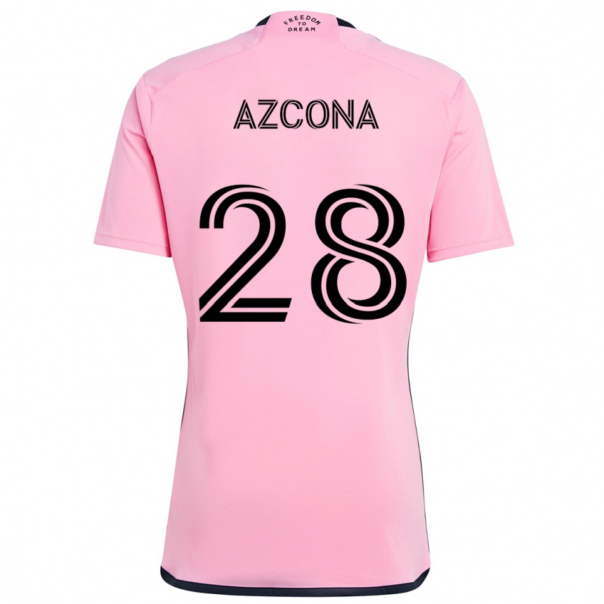 Niño Fútbol Camiseta Edison Azcona #28 Rosa 1ª Equipación 2024/25 Perú