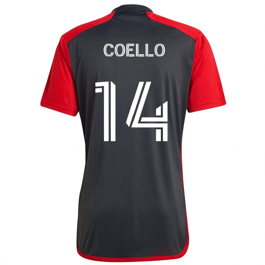 Niño Fútbol Camiseta Alonso Coello #14 Rojo Grayn 1ª Equipación 2024/25 Perú