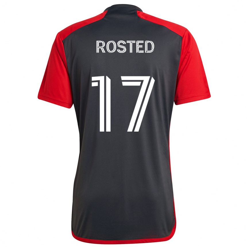 Niño Fútbol Camiseta Sigurd Rosted #17 Rojo Grayn 1ª Equipación 2024/25 Perú