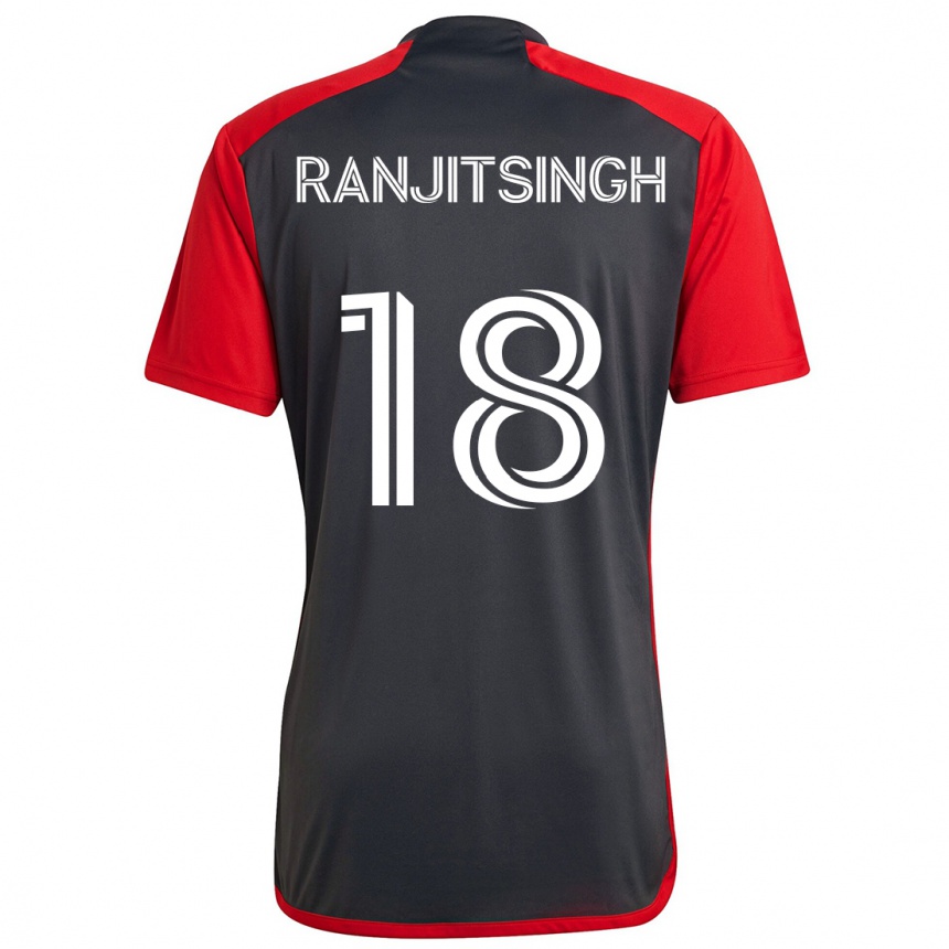 Niño Fútbol Camiseta Greg Ranjitsingh #18 Rojo Grayn 1ª Equipación 2024/25 Perú