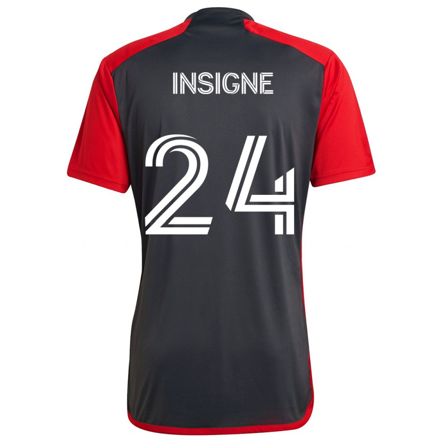 Niño Fútbol Camiseta Lorenzo Insigne #24 Rojo Grayn 1ª Equipación 2024/25 Perú