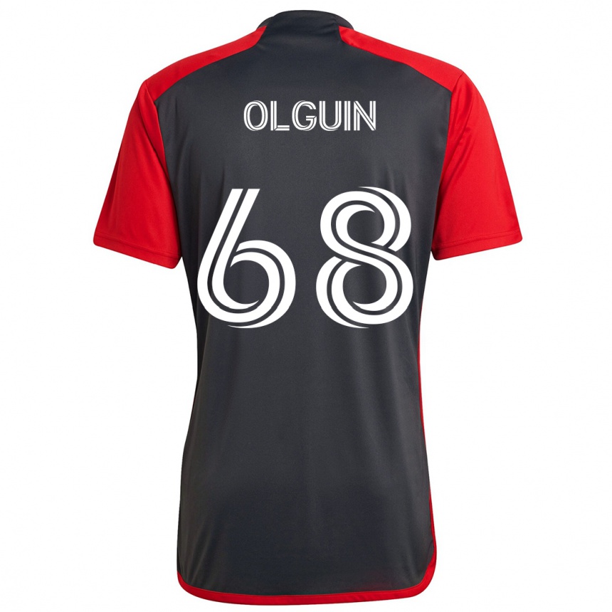 Niño Fútbol Camiseta Lucas Olguin #68 Rojo Grayn 1ª Equipación 2024/25 Perú