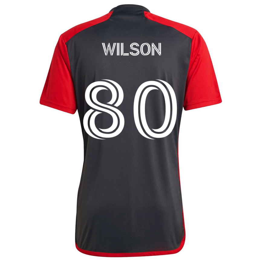 Niño Fútbol Camiseta Shafique Wilson #80 Rojo Grayn 1ª Equipación 2024/25 Perú