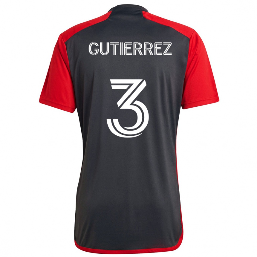 Niño Fútbol Camiseta Cristián Gutiérrez #3 Rojo Grayn 1ª Equipación 2024/25 Perú