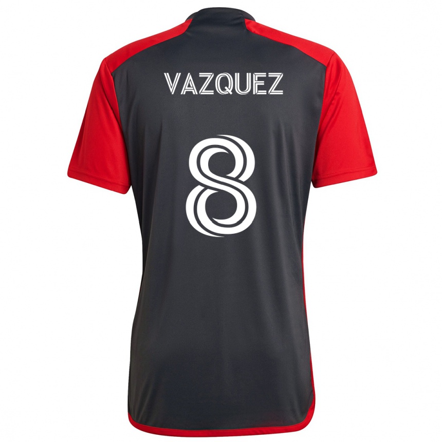 Niño Fútbol Camiseta Víctor Vázquez #8 Rojo Grayn 1ª Equipación 2024/25 Perú