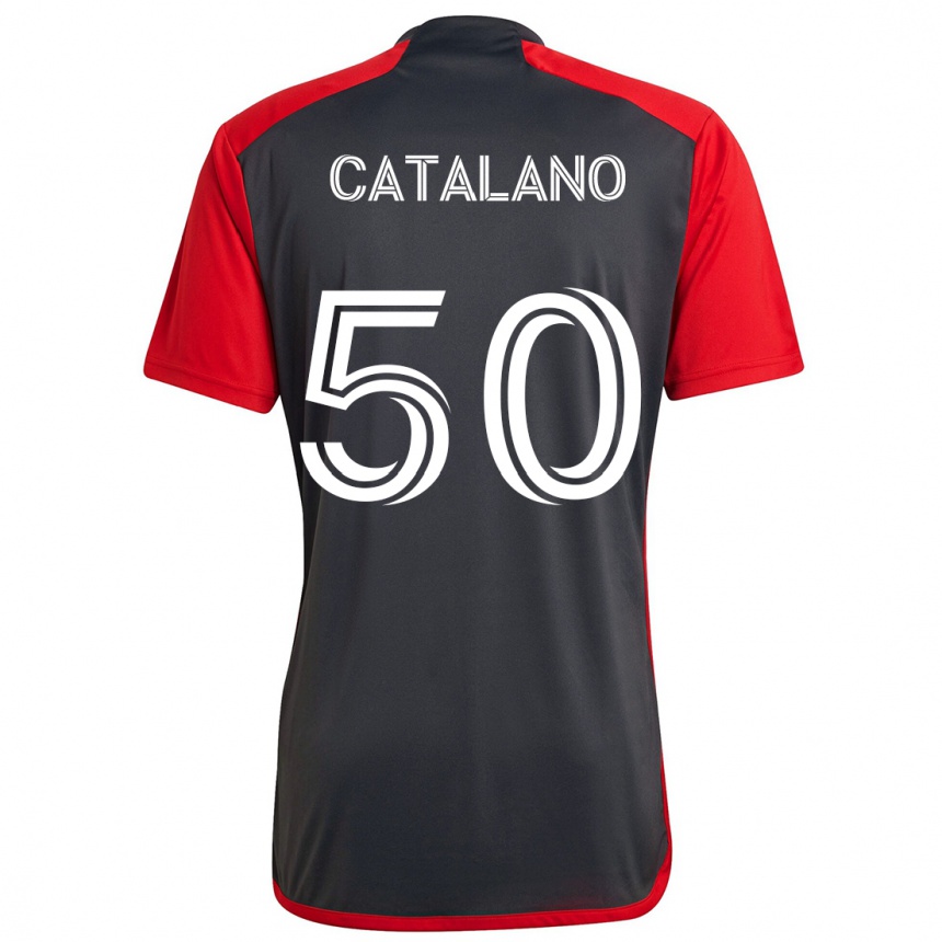 Niño Fútbol Camiseta Gianluca Catalano #50 Rojo Grayn 1ª Equipación 2024/25 Perú