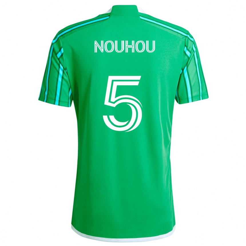 Niño Fútbol Camiseta Nouhou #5 Verde Blanco 1ª Equipación 2024/25 Perú