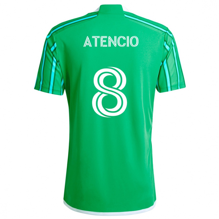 Niño Fútbol Camiseta Josh Atencio #8 Verde Blanco 1ª Equipación 2024/25 Perú