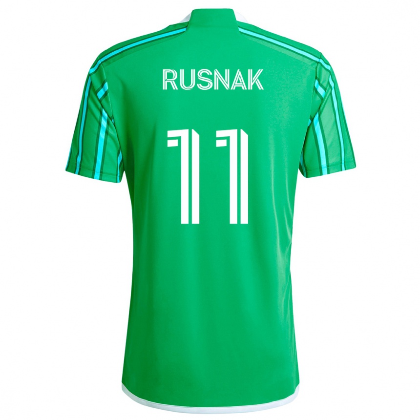 Niño Fútbol Camiseta Albert Rusnák #11 Verde Blanco 1ª Equipación 2024/25 Perú