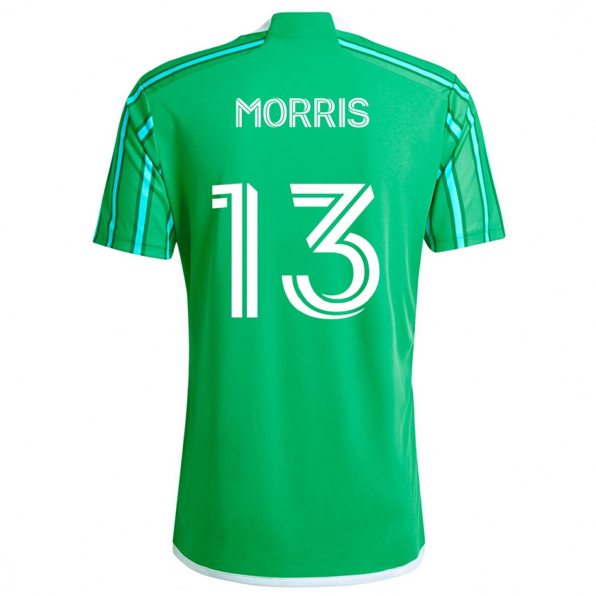 Niño Fútbol Camiseta Jordan Morris #13 Verde Blanco 1ª Equipación 2024/25 Perú