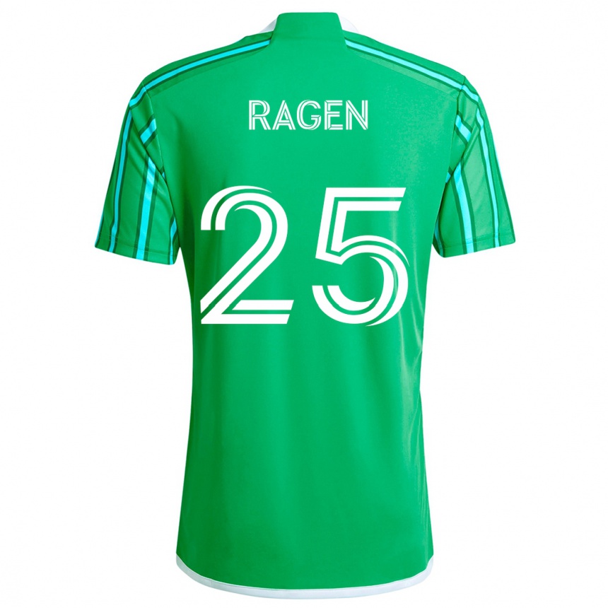 Niño Fútbol Camiseta Jackson Ragen #25 Verde Blanco 1ª Equipación 2024/25 Perú