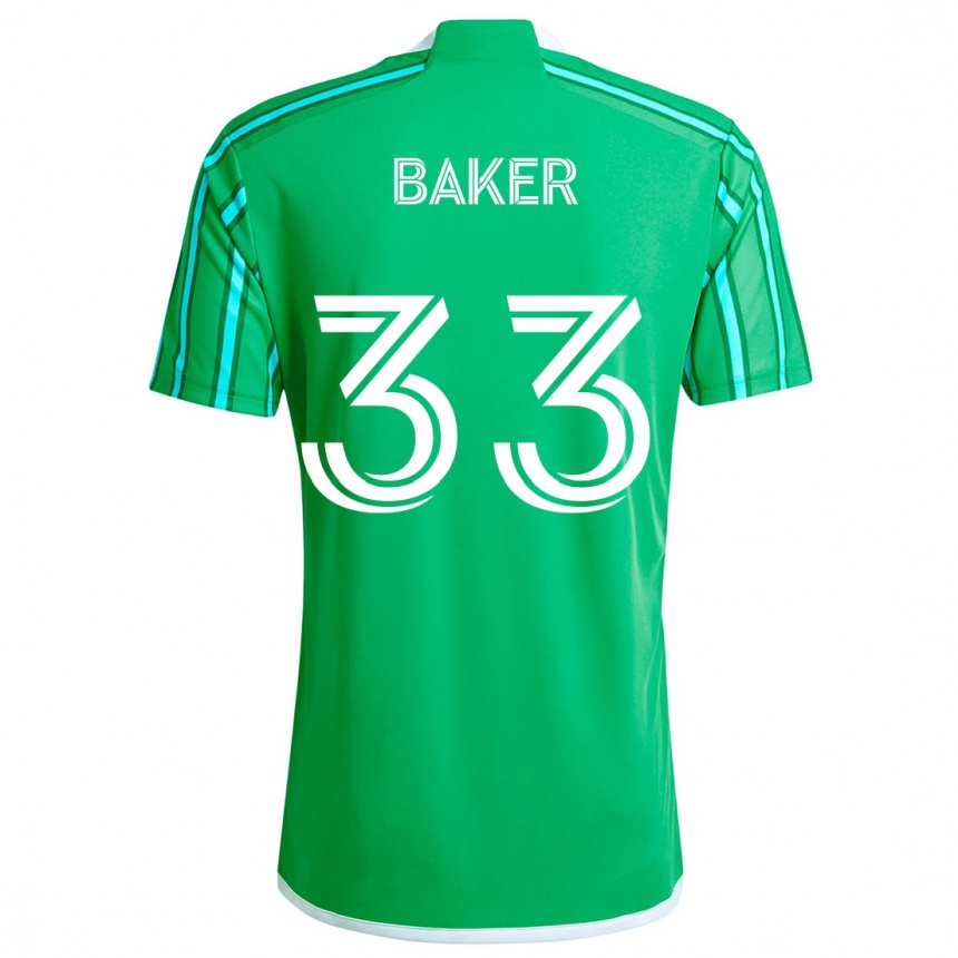 Niño Fútbol Camiseta Cody Baker #33 Verde Blanco 1ª Equipación 2024/25 Perú