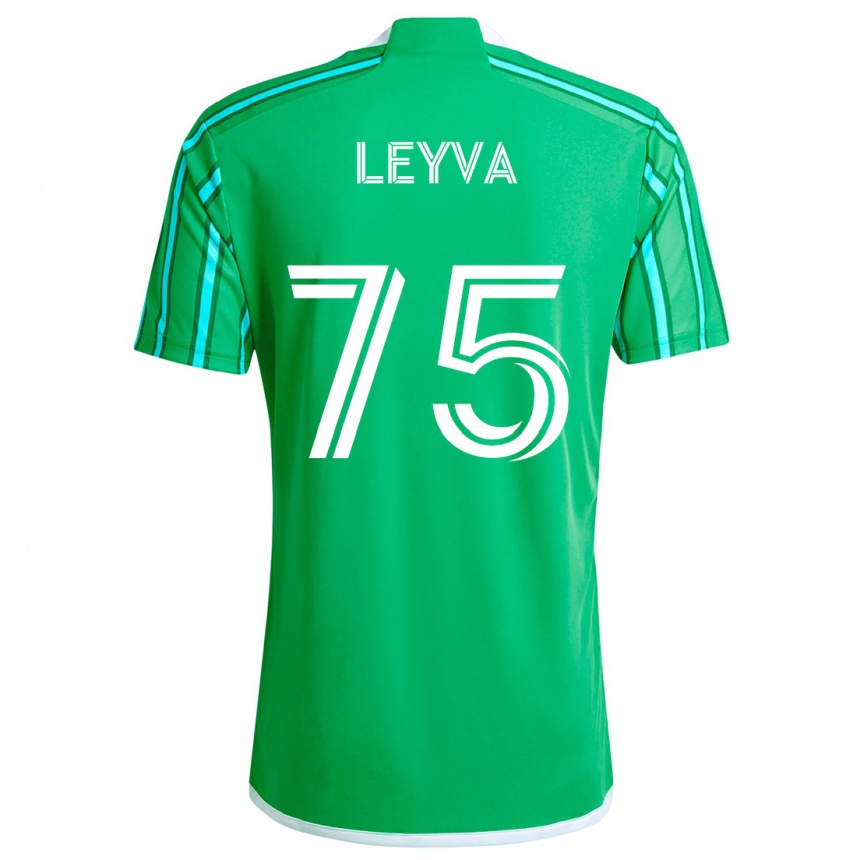 Niño Fútbol Camiseta Danny Leyva #75 Verde Blanco 1ª Equipación 2024/25 Perú