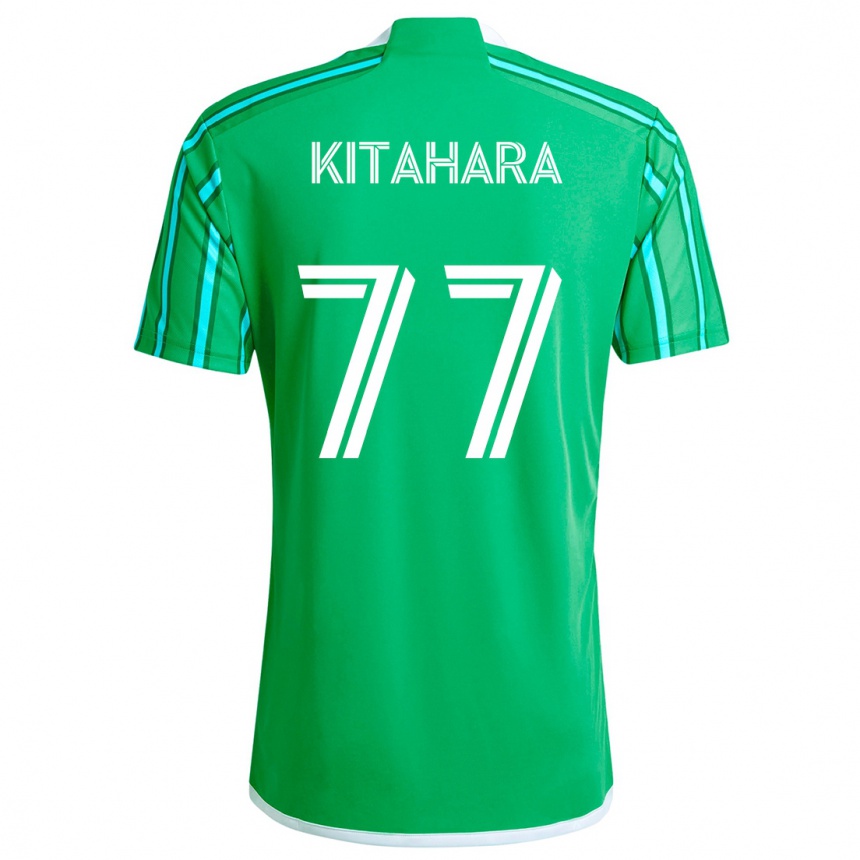 Niño Fútbol Camiseta Sota Kitahara #77 Verde Blanco 1ª Equipación 2024/25 Perú