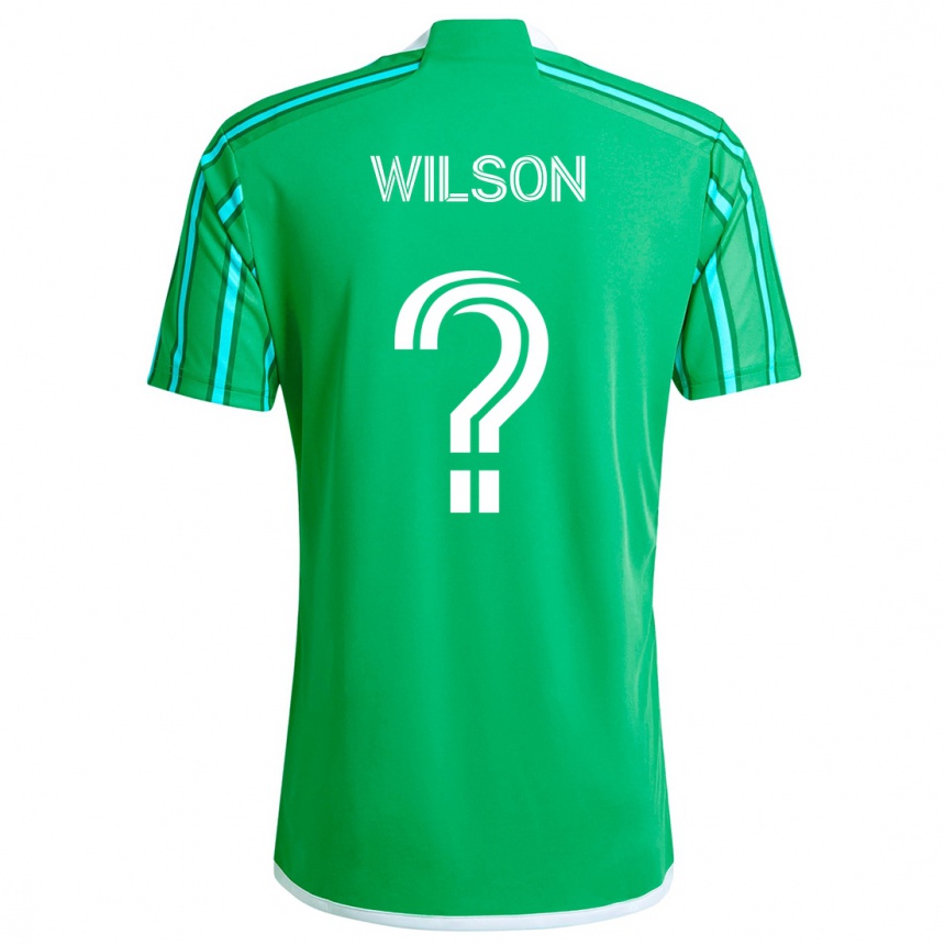 Niño Fútbol Camiseta Trevor Wilson #0 Verde Blanco 1ª Equipación 2024/25 Perú