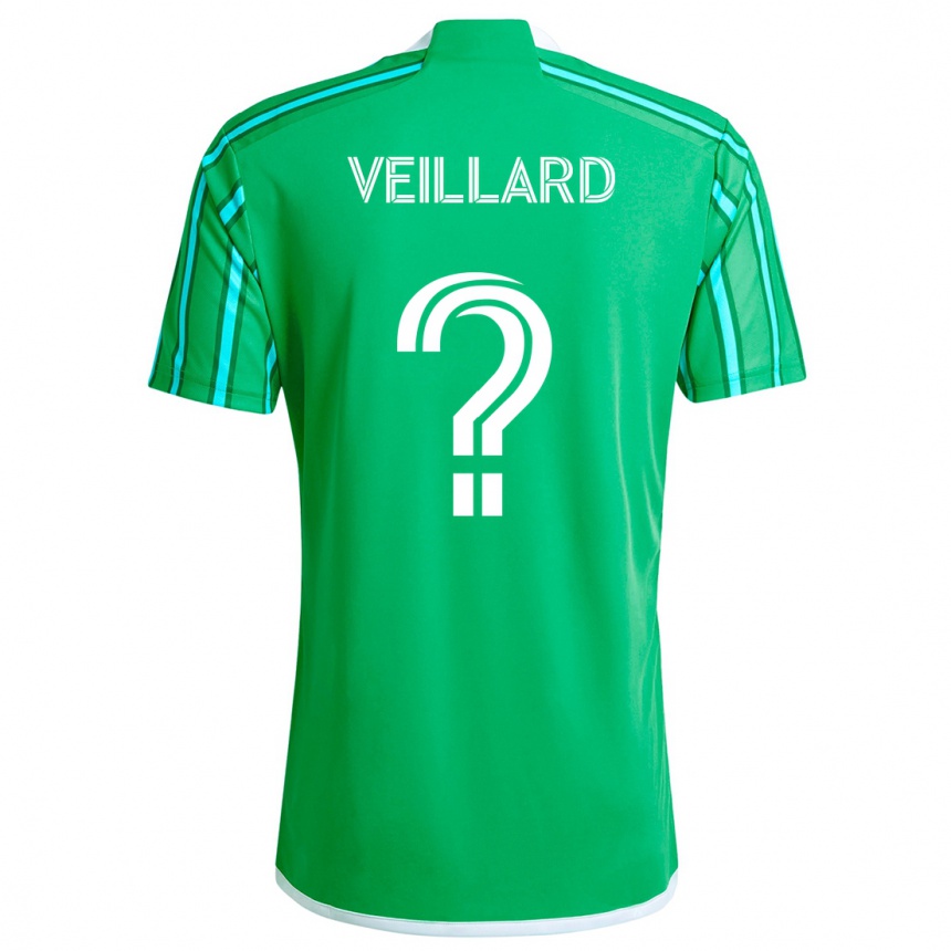 Niño Fútbol Camiseta Etienne Veillard #0 Verde Blanco 1ª Equipación 2024/25 Perú