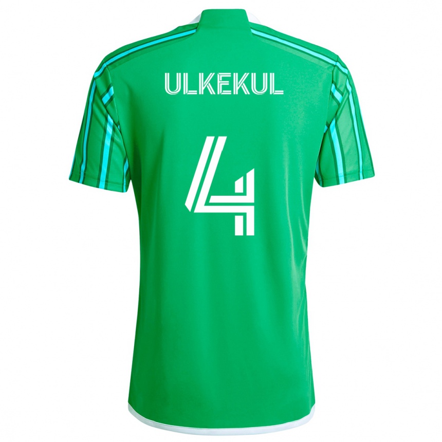 Niño Fútbol Camiseta Jodi Ulkekul #4 Verde Blanco 1ª Equipación 2024/25 Perú