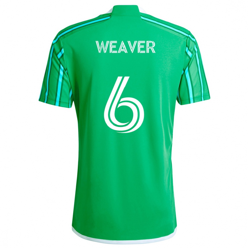 Niño Fútbol Camiseta Morgan Weaver #6 Verde Blanco 1ª Equipación 2024/25 Perú