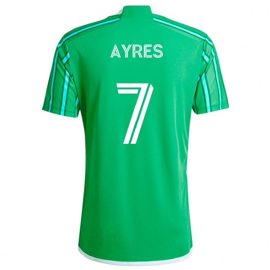 Niño Fútbol Camiseta Melina Ayres #7 Verde Blanco 1ª Equipación 2024/25 Perú