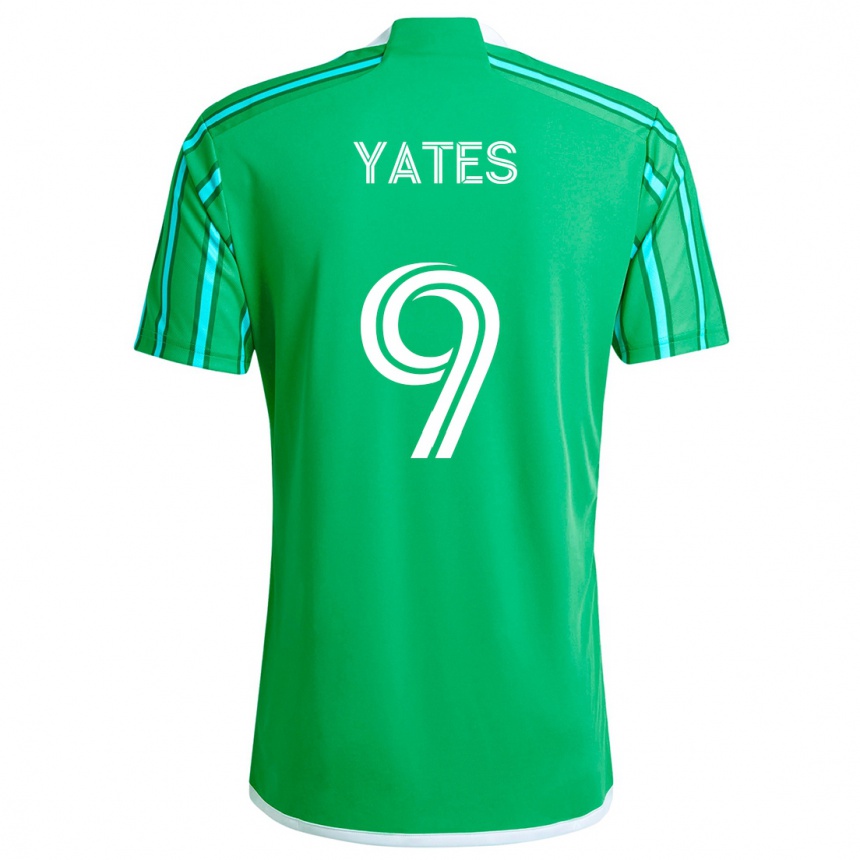 Niño Fútbol Camiseta Summer Yates #9 Verde Blanco 1ª Equipación 2024/25 Perú