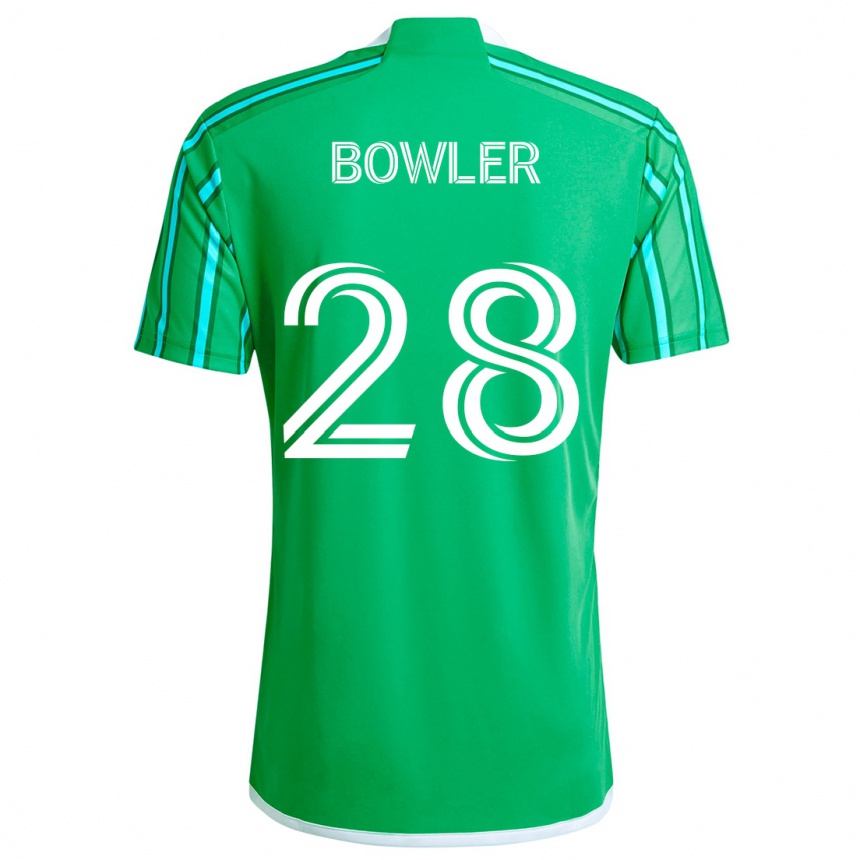 Niño Fútbol Camiseta Rachel Bowler #28 Verde Blanco 1ª Equipación 2024/25 Perú