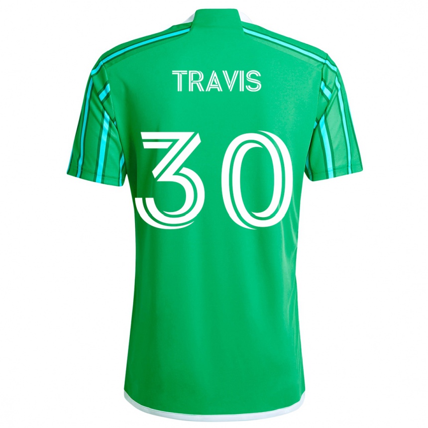 Niño Fútbol Camiseta Riley Travis #30 Verde Blanco 1ª Equipación 2024/25 Perú