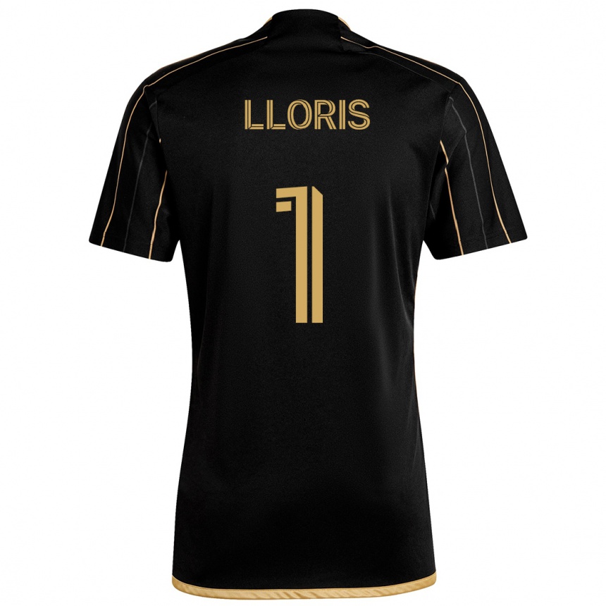 Niño Fútbol Camiseta Hugo Lloris #1 Oro Negro 1ª Equipación 2024/25 Perú