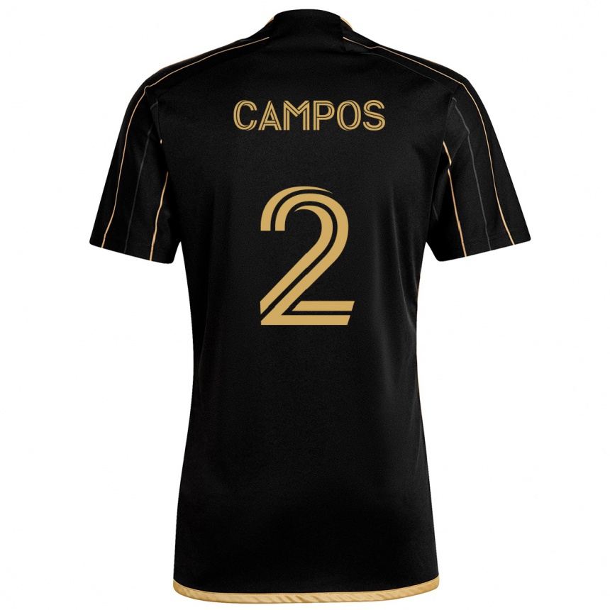 Niño Fútbol Camiseta Omar Campos #2 Oro Negro 1ª Equipación 2024/25 Perú