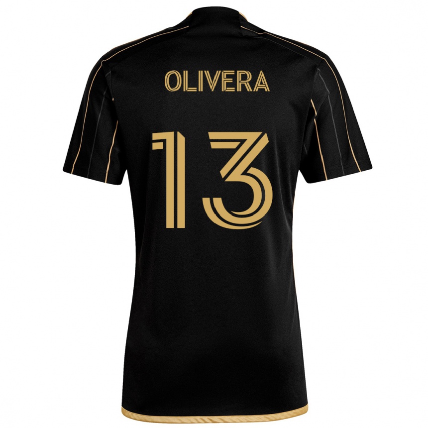 Niño Fútbol Camiseta Cristian Olivera #13 Oro Negro 1ª Equipación 2024/25 Perú