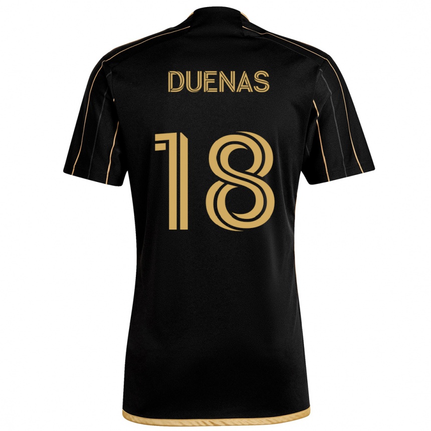 Niño Fútbol Camiseta Érik Dueñas #18 Oro Negro 1ª Equipación 2024/25 Perú