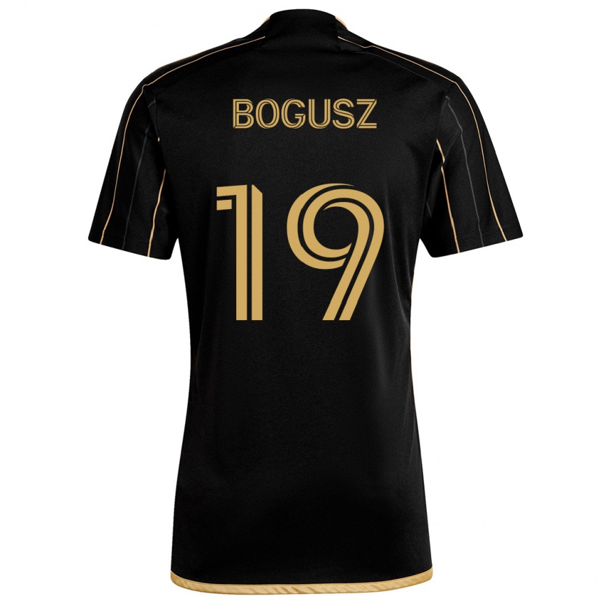 Niño Fútbol Camiseta Mateusz Bogusz #19 Oro Negro 1ª Equipación 2024/25 Perú